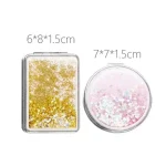 퀵샌드 메이크업 라운드 미러, 귀여운 소녀 만화 양면 미러, 휴대용 메이크업 미러, 홈 데코 액세서리 - 이미지 6