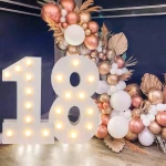 91.5CM 자이언트 넘버 Led 라이트 프레임 1 생일 웨딩 파티 장식 키즈 베이비 샤워 모자이크 디지털 표지판 풍선 필링 박스