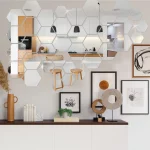 24/6PCS DIY 3D 거울 벽 스티커 육각형 홈 장식 거울 장식 스티커 아트 벽 침실 장식 자기 접착 스티커 - 이미지 2