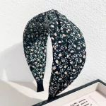 보헤미안 꽃 크로스 머리띠 와이드 밴드 헤어 후프 스타일링 도구 빈티지 패브릭 꽃 인쇄 여성을위한 여름 액세서리 - 이미지 4