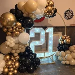 검은 풍선 키트 하얀 모래 골드 라텍스 풍선 화환 아치 아이 생일 파티 졸업 새해 2024 베이비 샤워 장식 - 이미지 5