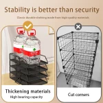 5단 책상 정리함 쌓을 수 있는 트레이 사무실 책상 정리함 파일 및 종이 편지 액세서리용 데스크탑 홀더 블랙 - 이미지 2
