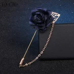 웨딩 브로치 핀 신랑 들러리 원단, 장미 동백꽃, 신랑 들러리, 웨딩 장식 액세서리 - 이미지 3