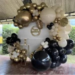 검은 풍선 키트 하얀 모래 골드 라텍스 풍선 화환 아치 아이 생일 파티 졸업 새해 2024 베이비 샤워 장식 - 이미지 4