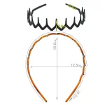 2 개/대 블랙 앰버 웨이브 긴 치아 머리띠 남성과 여성을위한 치아 미끄럼 방지 머리띠가있는 안티 가을 수지 플라스틱 페이스 워시 h - 이미지 3