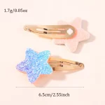 16개/세트 글리터 BB 수제 헤어 클립 (여아용) 수제 무지개 하트 별 헤어핀 귀여운 바레트 헤어 액세서리 - 이미지 3