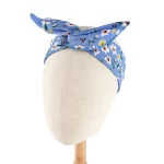 패션 토끼 귀 아이언 와이어 머리띠, 프린트 패브릭, 여자 스크런치 헤어밴드, 여름 해변 머리 장식, 2 개 - 이미지 5