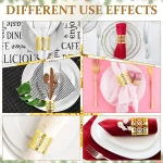 100/50Pcs 냅킨 링 중공 패턴 금색과 은색 냅킨 링 웨딩 파티 테이블 장식 용품 웨딩 장식 - 이미지 5