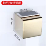 변기 종이 거치대 골드 스테인레스 스틸 욕실 액세서리 롤 종이 랙, 방수 종이 타월 거치대 블랙 티슈 박스 - 이미지 3