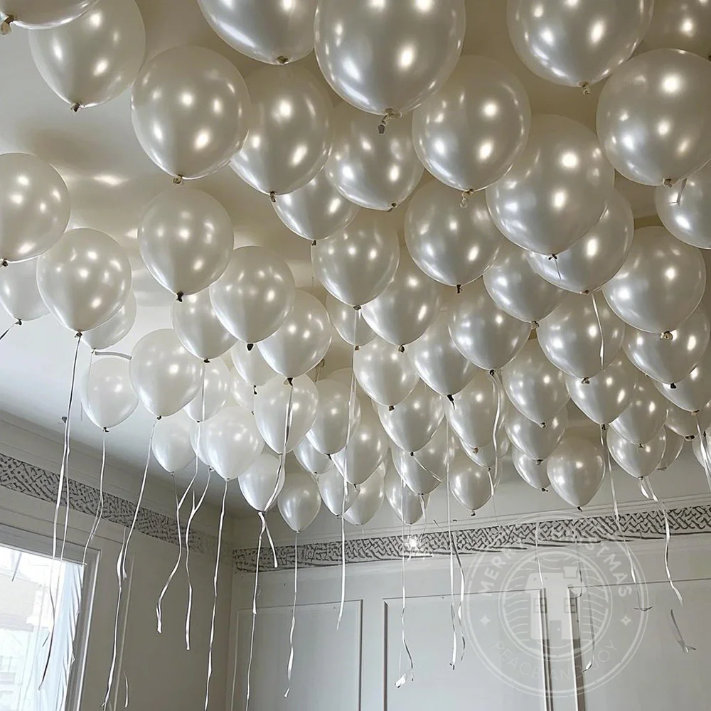 50Pcs 라텍스 진주 흰색 풍선 웨딩 생일 파티 장식 풍선 에어 골드 풍선 블랙 Ballon 핑크 Balon 레드 볼