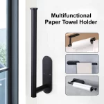 욕실 주방용 스테인리스 스틸 페이퍼 타월 홀더, 펀치 없이 벽걸이형 티슈/타월 롤, 접착식 화장실 수납 랙 - 이미지 2