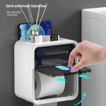 종이 타월 디스펜서 화장지 홀더 방수 티슈 상자 벽 마운트 스토리지 선반 랙 종이 스토리지 박스 욕실 제품 - 이미지 3