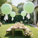 36 인치 블루 그린 큰 풍선 웨딩 장식 생일 파티 거대한 헬륨 풍선 1.5m * 1.5m 흰색 거즈 로맨틱 파티 장식 - 이미지 6