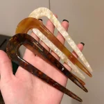 여성용 U자형 머리핀, 유행 미네랄 패턴 미트볼 머리핀, 우아한 빈티지 중국 스타일, 여성 헤어 액세서리 - 이미지 6