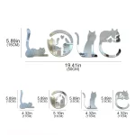 3D 러브 고양이 거울 벽 스티커, 아크릴 페이스트, 홈 데코 고양이 벽지, 욕실, 침실, 거실 문짝, 모던 홈 데코 - 이미지 6