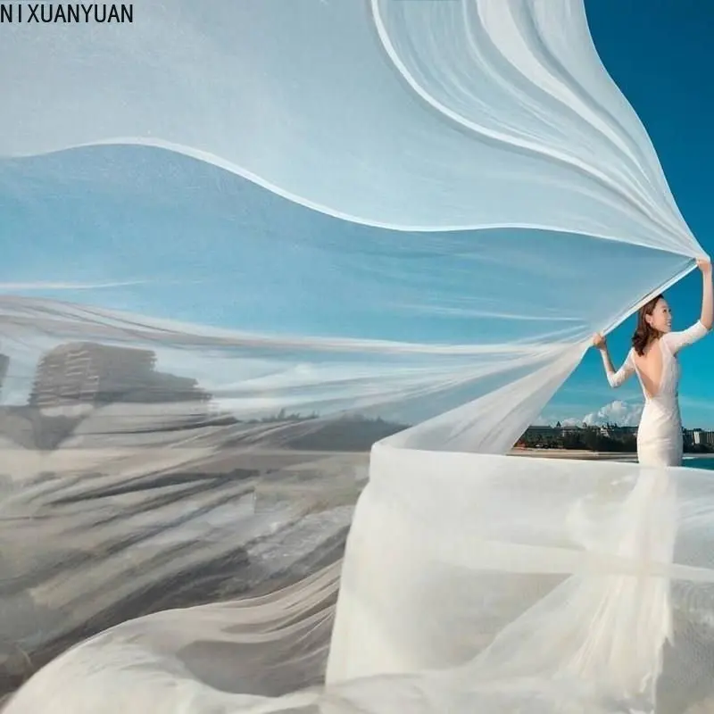 Tulle 웨딩 액세서리 긴 웨딩 베일 신부 헤어 액세서리 Novias 매혹적인 신부 베일 대성당 얼굴 결혼식 5M 10M