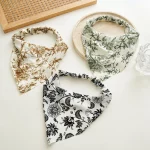 나뭇 가지 인쇄 Bandanas 머리띠 고탄성 헤어 스카프 선 스크린 삼각형 헤어 밴드 꽃 삼각형 머리 스카프 - 이미지 5