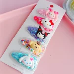 Sanrio 머리핀 Kawaii My Melody Kuromi Cinnamoroll 헬로 키티 헤어 클립 소녀 헤어 액세서리 - 이미지 2