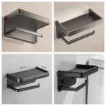 알루미늄 합금 화장지 홀더 벽 마운트 WC 스토리지 주최자 롤 종이 전화 선반 홀더 욕실 액세서리 - 이미지 6