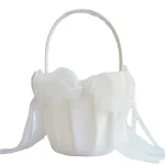 20 cm 흰 꽃 소녀 바구니 실크 웨딩 바구니 꽃 신부/어린이 손 개최 결혼식 파티 장식 - 이미지 6