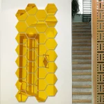 아크릴 3D 거울 장식 벽 스티커, 벽 데칼, 육각형 접착제, 탈착식 미니 거실, 셀프 룸, 침실 아트, 12 개 - 이미지 6