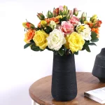 5PCS 리얼 터치 장미 꽃 신부 웨딩 부케 인공 실크 로즈 결혼 용품 DIY 홈 웨딩 파티 꽃 장식 - 이미지 5