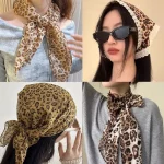 여성용 레트로 레오파드 머리 스카프, Y2K 하이 퀄리티 편안한 패션 머리 스카프, 따뜻한 다용도 파티 스카프, 절묘한 액세서리 - 이미지 2