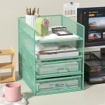 금속 파일 레이어링 랙, 데스크 정리함 트레이, 파일 용지 편지 폴더 스탠드 데스크탑 종이 분류기 메일 정리 랙