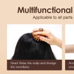 다기능 헤드 자오선 빗 나무 치료 마사지 빗 두피 마사지 천연 백단 헤어 브러시 바디 마사지 도구 - 이미지 2