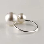 진주 냅킨 링 6 개의 골드 은빛 냅킨 홀더 세트 테이블 냅킨 버클 결혼식 파티 용품 테이블 장식 - 이미지 6