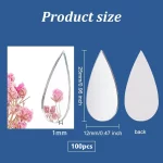100pcs 미니 눈물 모양 거울 스티커 아크릴 원형 공예 거울 자기 접착 모자이크 타일 DIY 아트 벽 문 홈 장식 - 이미지 6