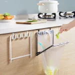 접이식 쓰레기 봉투 걸이 랙 주방 쓰레기 홀더 찬장 문 보관 선반 주방 액세서리 쓰레기 봉투 홀더 - 이미지 3