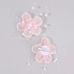 2Pcs 쉬폰 꽃 진주 헤어 클립 우아한 꽃 머리핀 달콤한 요정 자용 여자 여자 한국어 스타일 머리 장식 액세서리 - 이미지 3