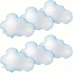 6 팩 라이트 블루 화이트 구름 알루미늄 호일 풍선 풍선 웨딩 생일 여름 테마 파티 장식 풍선