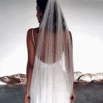 신부 진주를위한 짧은 웨딩 베일 빗 소프트 Tulle 웨딩 액세서리와 파란색 신부 베일 신부 G05를위한 뜨거운 판매 선물 - 이미지 2