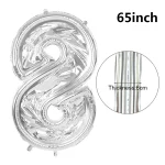 65 인치 대형 호일 번호 풍선 DIY 필링 프레임 1st 18th 생일 장식 풍선 필링 박스 결혼 기념일 장식 - 이미지 6