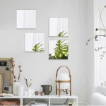 4PCs 3D 거울 벽 스티커 자기 접착 거울 스티커 두꺼운 2mm 유연한 DIY 아트 아크릴 거울 거실 장식 - 이미지 2