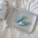 새로운 블루 아세트산 오리 부리 진주 쉘 사이드 클립 불가사리 도파민 바다 귀여운 헤어 액세서리 깨진 머리핀