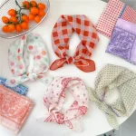 프린트 헤어 스카프, 목 반지, 반다나 터번 랩, 머리띠 액세서리, 55cm - 이미지 3