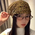 여성용 레트로 레오파드 머리 스카프, Y2K 하이 퀄리티 편안한 패션 머리 스카프, 따뜻한 다용도 파티 스카프, 절묘한 액세서리 - 이미지 3