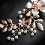 여성용 합금 꽃 골드 머리핀, 클래식 헤어 클립, 머리 장식, 헤어 액세서리, 우아한 드레스, 헤드피스 패션 - 이미지 5