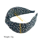 보헤미안 꽃 크로스 머리띠 와이드 밴드 헤어 후프 스타일링 도구 빈티지 패브릭 꽃 인쇄 여성을위한 여름 액세서리 - 이미지 6