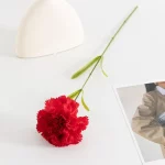 1/5/10pcs 60cm 흰색 시뮬레이션 꽃 단일 헤드 대형 꽃 카네이션 실크 천 가짜 꽃 홈 인테리어 배열 - 이미지 5