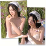 1PC 삼각형 레이스 스카프 흰색 달콤한 레이스 Turban Headscarf 여행 사진 머리띠 헤어 액세서리 적합한 숙녀 소녀 - 이미지 5