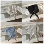 레이스 삼각형 헤어 스카프, 할로우 니트 꽃 머리띠, 헤어 타이 밴드, 개성 있는 여성용 헤드워프 헤어 액세서리 - 이미지 5