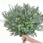 50PCS 혼합 인공 유칼립투스 잎 가짜 꽃 가짜 버드나무 삽목 DIY 꽃다발 결혼식 꽃 홈 파티 테이블 장식 - 이미지 2