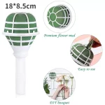 신부 웨딩 꽃 장식 부케 폼 거치대 녹색 DIY 꽃 손잡이 베이스 브래킷, 원예 파티 용품, 최신 8-1PC - 이미지 6