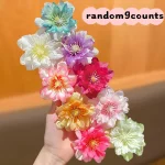 무작위 9Pcs, 보헤미안 스타일, 다채로운 꽃 머리핀 Duckbill 클립, 해변 휴가에 적합 - 이미지 3