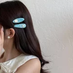 새로운 블루 아세트산 오리 부리 진주 쉘 사이드 클립 불가사리 도파민 바다 귀여운 헤어 액세서리 깨진 머리핀 - 이미지 4