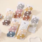 아기 활 6Pcs 아기 소녀를위한 데이지 꽃 헤어 클립 사랑스러운 머리 뱅 사이드 클립 헤어핀 자용 Ins 아이 헤어 액세서리